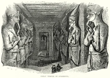 Grote tempel van Ipsamboul (gravure)
