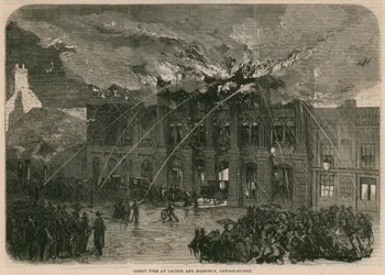 Grote brand bij Laurie en Marner, Oxford Street, Londen