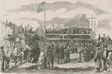 Grote openluchtdemonstratie tegen de nieuwe tol van Chelsea Bridge