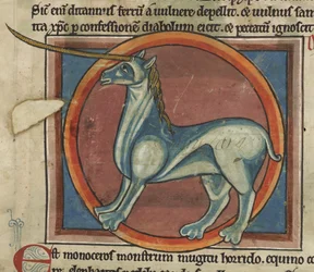 Monoceros met een grote hoorn, uit een 