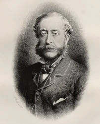 Henry Howard Molyneux Herbert, 4e Graaf van Carnarvon, gegraveerd door C. Laurie, uit 