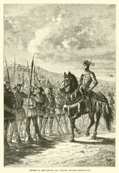 Hendrik V inspecteert zijn troepen voor Agincourt