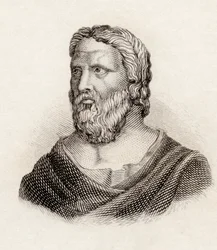 Heraclitus van Efeze, uit “Crabbes Historical Dictionary”, gepubliceerd in 1825