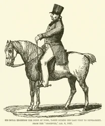 Zijne Koninklijke Hoogheid de Hertog van York, genomen tijdens zijn laatste bezoek aan Newmarket, uit de Observer, 8 januari 1827