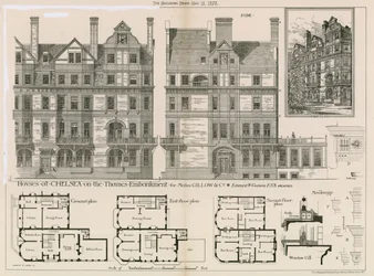 Huizen in Chelsea aan de Thames Embankment voor Messrs Gillow & Co
