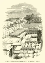 Hypocaust in de Romeinse villa in Woodchester