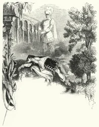 Illustratie voor Mozarts opera Don Giovanni (gravure)