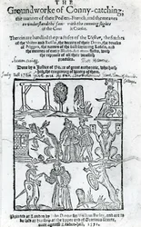 Illustratie van de Grondslag van Conny-catching, 1592