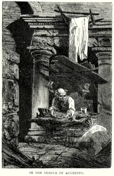 In de tempel van Augustus (gravure)