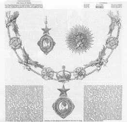 Insignes van de Orde van Ridderlijkheid De Ster van India, uit The Illustrated London News