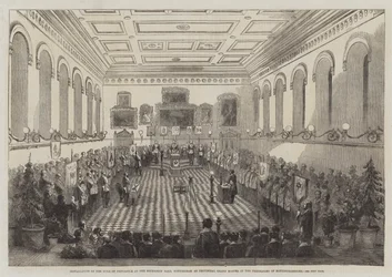 Installatie van de Hertog van Newcastle in de Mechanics