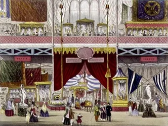 Interieur van de Grote Tentoonstelling - Egypte, Turkije en Griekenland, door Chevanne, uitgegeven door Read & Co.