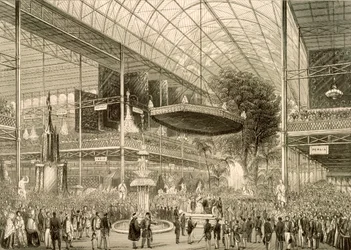 Interieur van de Grote Tentoonstelling, Grote staatsopening 1 mei 1851
