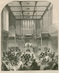 Interieur van het Hogerhuis, Westminster, Londen