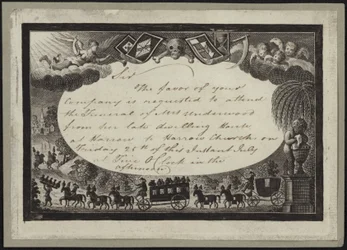 Uitnodiging voor de begrafenis van mevrouw Underwood