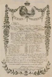 Uitnodiging voor een diner gehouden door de London Dispensary in de London Tavern, 16 april 1804