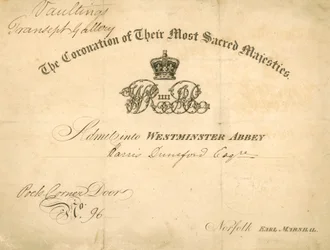 Uitnodiging voor de kroning van Koning Willem IV en Koningin Adelaide