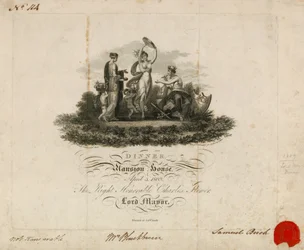 Uitnodiging voor het diner van de Lord Mayor in het Mansion House, Londen, 3 april 1809