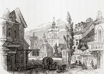 Islington, Groot-Londen, Engeland in 1760, uit Old England: A Pictorial Museum, uitgegeven 1847