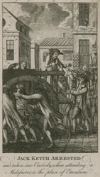 Jack Ketch gearresteerd en in hechtenis genomen (gravure)