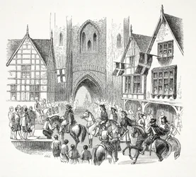 De intocht van James de Eerste in de stad Chester, 19e eeuw