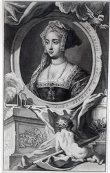 Jane Seymour, gegraveerd door Jacobus Houbraken, 1746