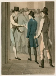 John Bellingham vermoordt de Rt Hon Spencer Perceval in de lobby van het Lagerhuis
