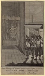 John Hartley, James Deane en hun handlangers in het huis van meneer Clewin