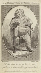 John Henderson als Falstaff in De Vrolijke Vrouwtjes van Windsor