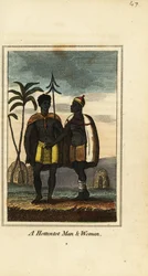 Khoikhoi man en vrouw, Zuid-Afrika