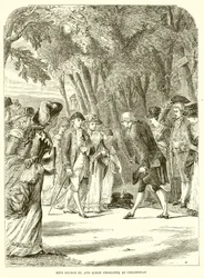 Koning George III en koningin Charlotte in Cheltenham