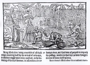 Koning Malcolm van Schotland observeert landbouwarbeid, 1586