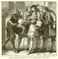 Kirby waarschuwt Karel II voor het Moordcomplot, 1678