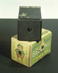 Kodak Brownie-camera met originele doos, ca. 1902