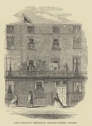De residentie van Lady Morgan, William Street, Londen