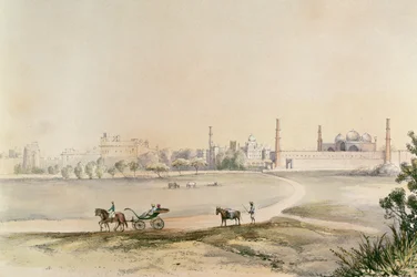 Lahore vanaf de oude renbaan, uit 