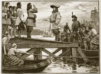Landing van maarschalk Schomberg in Carrickfergus, illustratie uit Cassells Illustrated History of England
