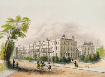 Lansdown Place, Cheltenham, gegraveerd door lithografie door M.D. Eichbaum, c.1845