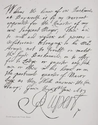 Brief van Prins Rupert, juni 1643