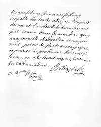 Brief gestuurd door Lord Bolingbroke aan de Abbé Alari (litho)