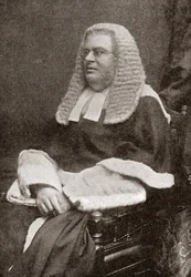 Lewis William Cave 1832-1897. Britse rechter. Uit The Strand Magazine, gepubliceerd in 1896