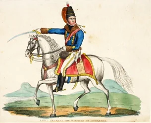 Luitenant-generaal De Markies van Anglesea, uitgegeven door Richard Evans, gegraveerd door Romney, illustratie uit Een Historisch Verslag van de Slag bij Waterloo door William Mudford, 1816