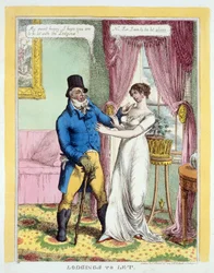 Te huur, pub. 1814 (handgekleurde gravure)