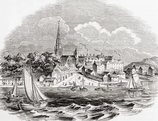 Londonderry, Noord-Ierland, uit Old England: A Pictorial Museum, pub. 1847