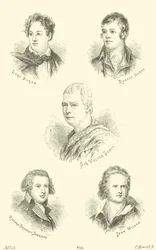Lord Byron, Robert Burns, Sir Walter Scott, Richard Brinsley Sheridan, John Wilson