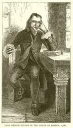 Lord George Gordon in de Tower of London, 1780