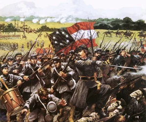 Loreta Janeta Velasquez die vocht met het Confederale Leger, vermomd als man