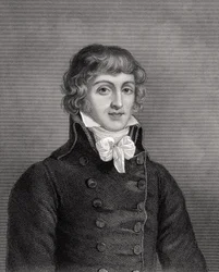 Louis Antonie Leon de Saint-Just, gegraveerd door W.H. Mote, illustratie uit 