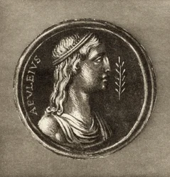 Lucius Apuleius, uit het frontispice van The Story of Cupid and Psyche door Lucius Apuleius, gepubliceerd in 1903