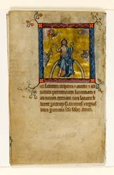 MS 1-2005, fol. 8v: Christus in oordeel, miniatuur uit de Macclesfield Psalter, Gebruik van Sarum, Oost-Anglia, c.1330